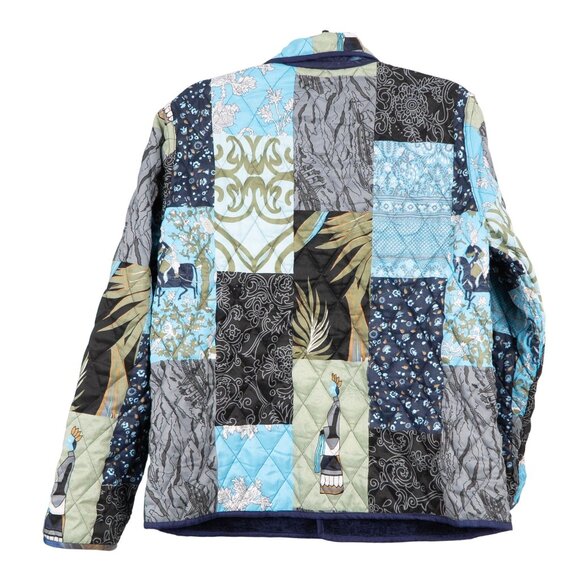 Quilted Reversible Patchwork Jacket VTG Boho Earthy Layered Embroidered Quirky - Picture 10 of 10